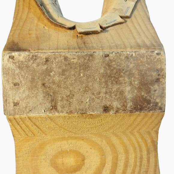 Antique Wood Leather Cowboy Boot Jack Puller Pat Pen Rustic Western Decor - Picture 6 of 7